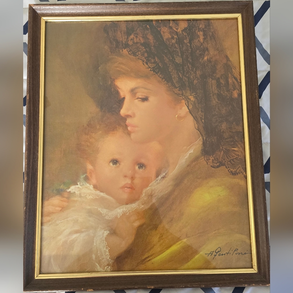 Framed 1960s Mothers Love Art Print